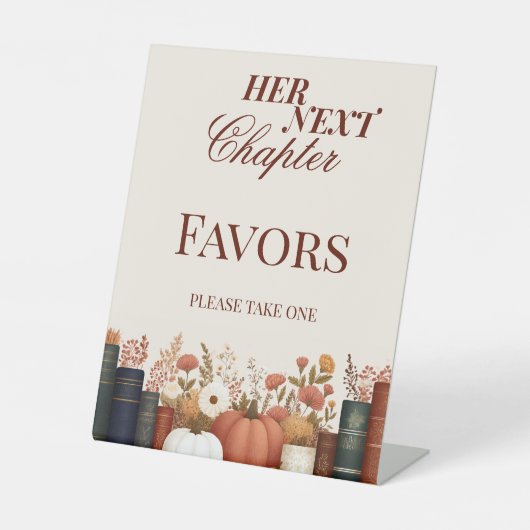 Ihr nächstes Kapitel Herbstbuch Brautparty Sockelschild (Vorderseite)