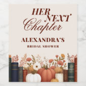 Ihr nächstes Kapitel Herbstbuch Brautparty Weinetikett (Einzelnes Label)