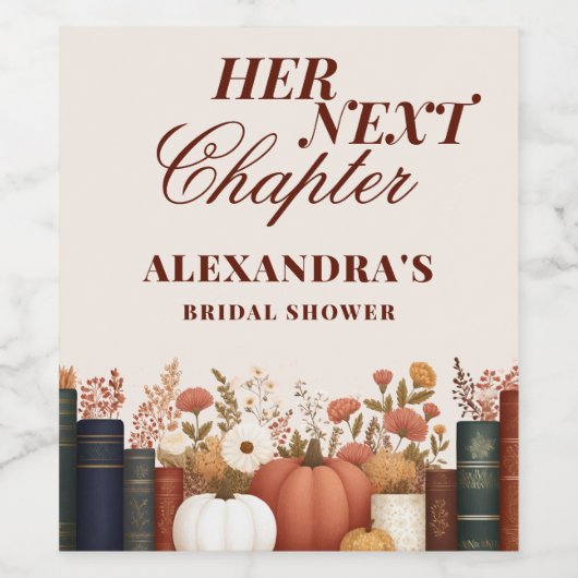 Ihr nächstes Kapitel Herbstbuch Brautparty Weinetikett (Einzelnes Label)