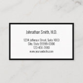 Ihr nächstes Schwarz-weißes Ärztebüro Terminkarte (Rückseite)