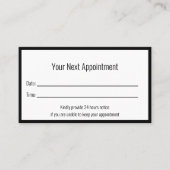 Ihr nächstes Schwarz-weißes Ärztebüro Terminkarte (Vorderseite)