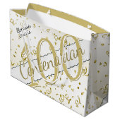 Ihr Name - 100 Jahre Jahrhunderte Gold/Weiß Große Geschenktüte (Rückseite Schrägansicht)