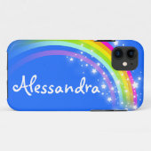 "Ihr Name" (10 Buchstaben), Regenbogenblau, iPhone Case-Mate iPhone Hülle (Rückseite (Horizontal))