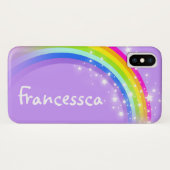 Ihr Name (10 Buchstaben) Regenbogenviolett iPhone Case-Mate iPhone Hülle (Rückseite (Horizontal))