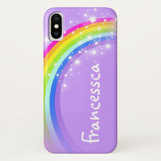 Ihr Name (10 Buchstaben) Regenbogenviolett iPhone Case-Mate iPhone Hülle (Rückseite)