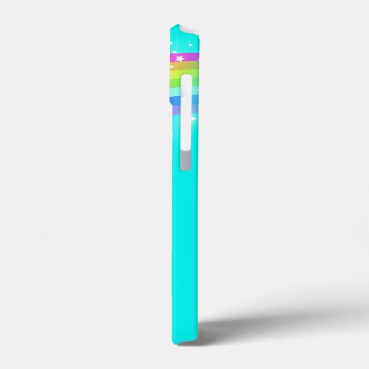 Ihr Name 4 Buchstaben Regenbogenaqua Case-Mate iPhone Hülle (Rückseite / Links)