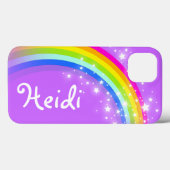 Ihr Name 5 Buchstaben Regenbogen lila Case-Mate iPhone Hülle (Rückseite (Horizontal))