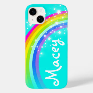 Ihr Name 5 Buchstaben Regenbogenaqua Case-Mate iPhone 14 Hülle