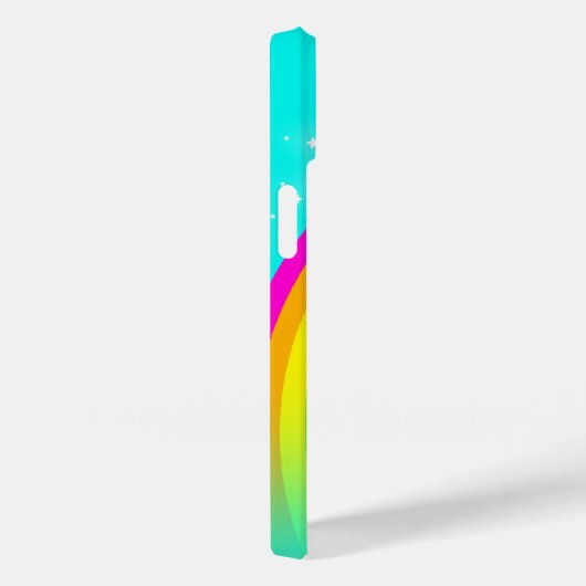 Ihr Name 5 Buchstaben Regenbogenaqua Case-Mate iPhone Hülle (Rückseite / Rechts)