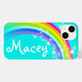 Ihr Name 5 Buchstaben Regenbogenaqua Case-Mate iPhone Hülle (Rückseite (Horizontal))