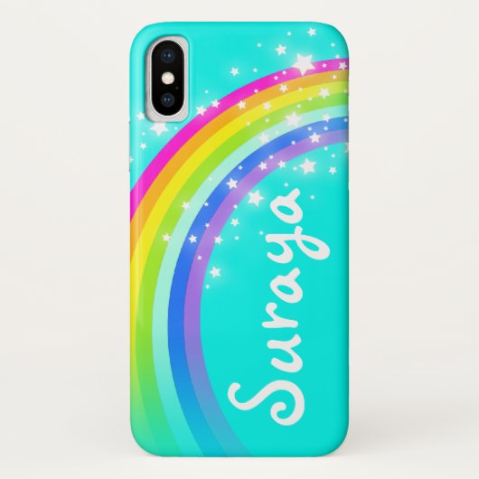 Ihr Name 6 Buchstaben Regenbogen aqua iphone Gehäu Case-Mate iPhone Hülle (Rückseite)