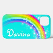 Ihr Name 6 Buchstaben Regenbogenaqua Case-Mate iPhone Hülle (Rückseite (Horizontal))