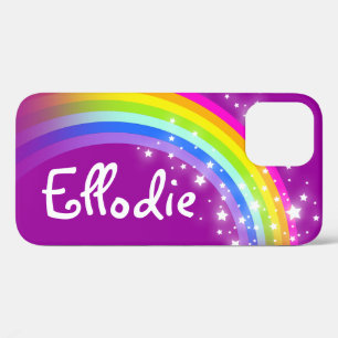 "Ihr Name" (7 Buchstaben) lila Regenbogen-Kasten Case-Mate iPhone Hülle