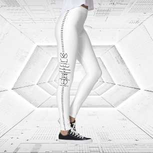 Ihr Name als Alien-Glyphen Eindeutig Weiß Leggings