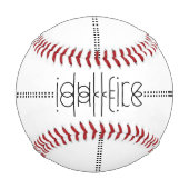 Ihr Name als Alien Glyphen einzigartig weiß Baseball (Rückseite)