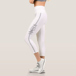 Ihr Name als Alien Glyphen einzigartig weiß Capri Leggings