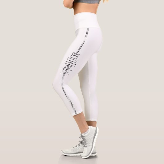 Ihr Name als Alien Glyphen einzigartig weiß Capri Leggings (Links)