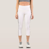 Ihr Name als Alien Glyphen einzigartig weiß Capri Leggings (Vorderseite)