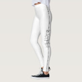 Ihr Name als Alien Glyphen einzigartig weiß Leggings (Links)