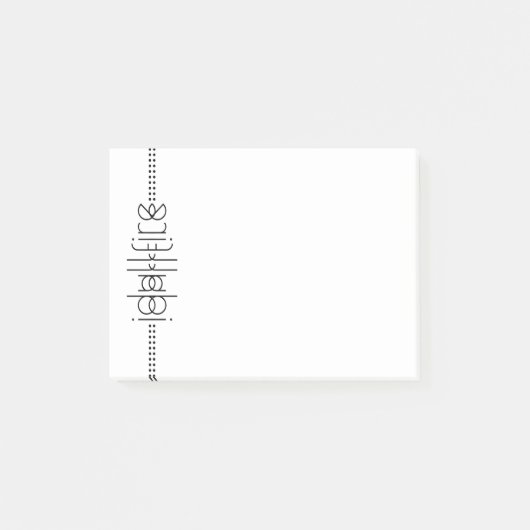 Ihr Name als Alien Glyphen einzigartig weiß Post-it Klebezettel (Vorderseite)