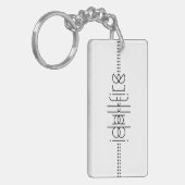 Ihr Name als Alien Glyphen einzigartig weiß Schlüsselanhänger (Vorderseite links)
