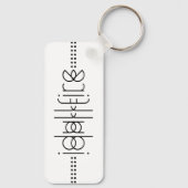 Ihr Name als Alien Glyphen einzigartig weiß Schlüsselanhänger (Rückseite)