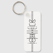 Ihr Name als Alien Glyphen einzigartig weiß Schlüsselanhänger (Vorderseite)