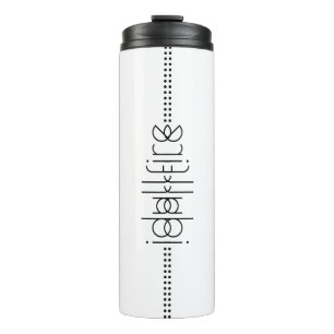 Ihr Name als Alien Glyphen einzigartig weiß Thermosbecher