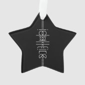 Ihr Name als Alien Glyphen Unique Black Ornament (Rückseite)