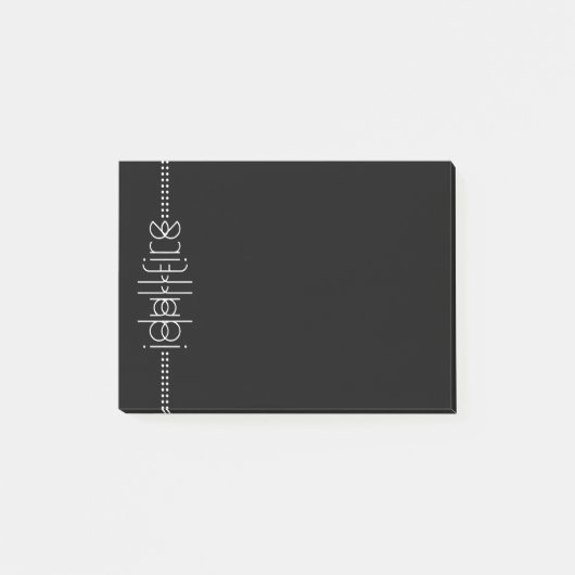 Ihr Name als Alien Glyphen Unique Black Post-it Klebezettel (Vorderseite)