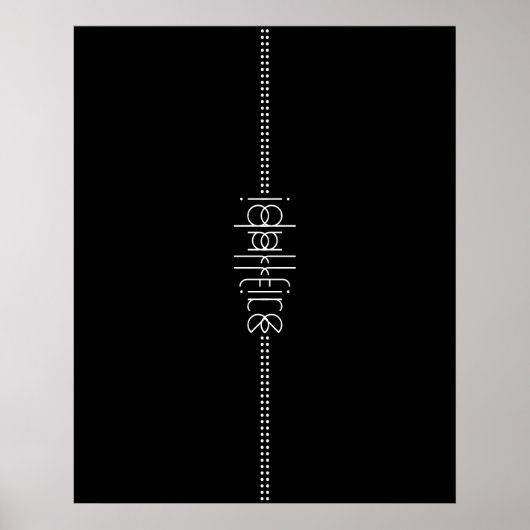 Ihr Name als Alien Glyphen Unique Black Poster (Vorne)
