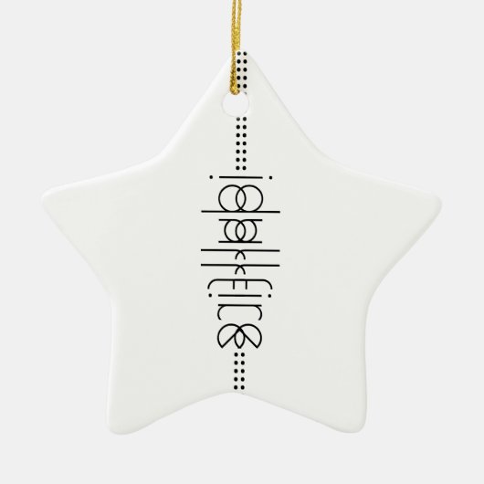 Ihr Name als Alien Glyphs White Keramik Ornament (Vorne)