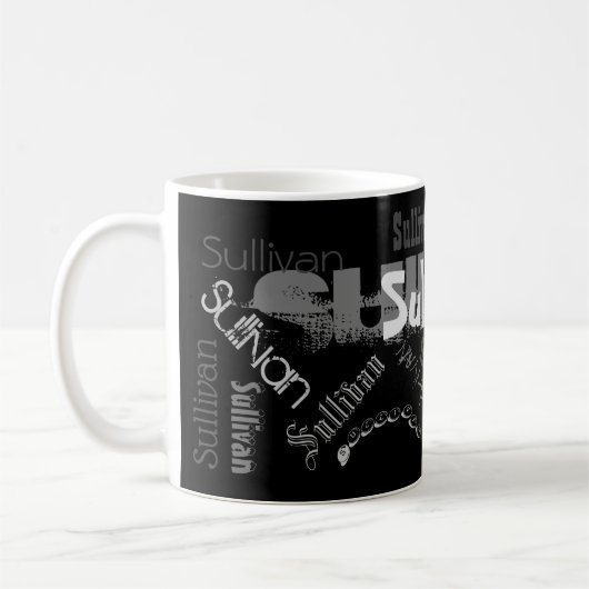 Ihr Name als Ihre edle schwarze Design-Tasse! Kaffeetasse (Links)