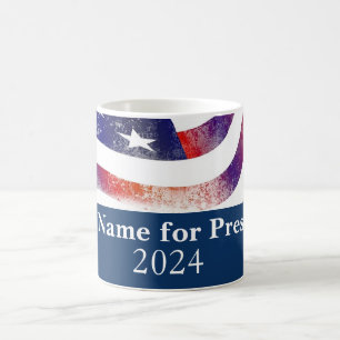 Ihr Name als Präsident 2024 Amerikanische Flagge Kaffeetasse