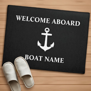 Ihr Name Anchor Black Willkommen an Bord Fußmatte