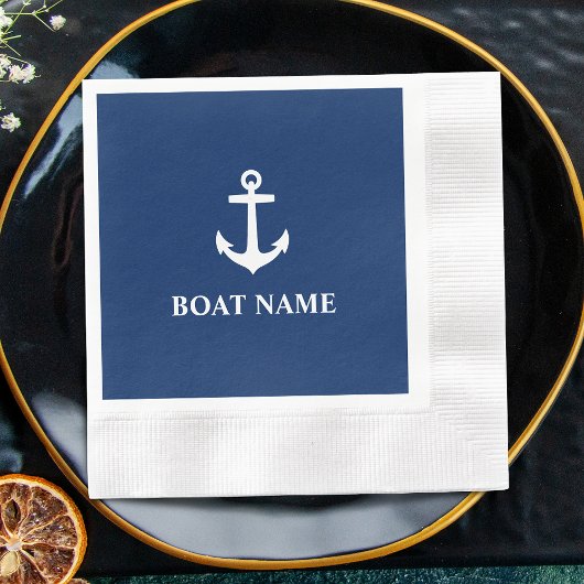 Ihr Name Anchor Blue Cocktail Serviette
