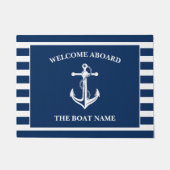 Ihr Name Anchor Blue Willkommen an Bord Fußmatte (Vorderseite)
