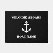 Ihr Name Anchor Willkommen an Bord Black Fußmatte (Vorderseite)