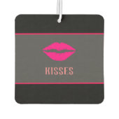 IHR NAME & ANFANG Pink küsst Auto Dekoration Autolufterfrischer (Rückseite)