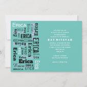 IHR NAME Anpassbare Bar Bat Mitzvah Einladung (Vorderseite)