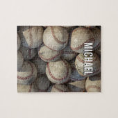 Ihr Name Anpassbare Baseball-Artwork Puzzle (Horizontal)