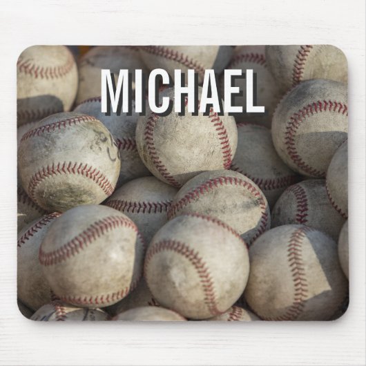 Ihr Name Anpassbare Baseball-Kunst Mousepad (Vorne)