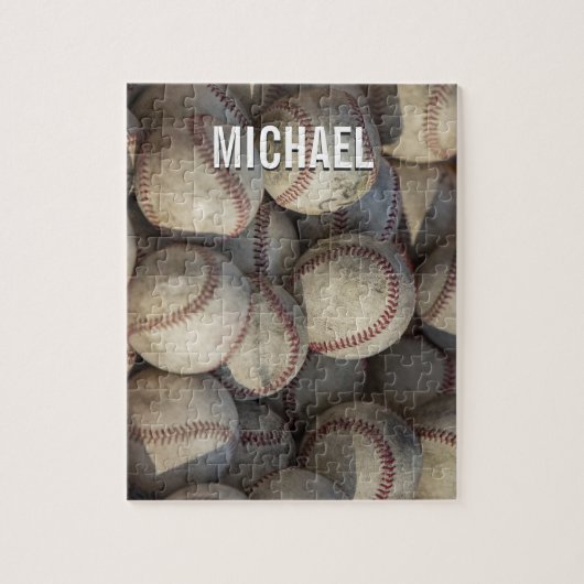 Ihr Name anpassbare Baseball-Kunst Puzzle (Vertikal)