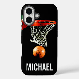 Ihr Name Anpassbare Basketball-Kunst iPhone 16 Hülle