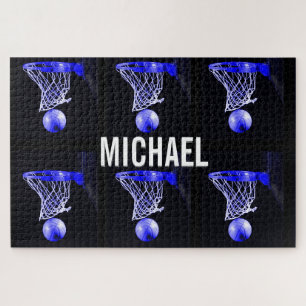 Ihr Name Anpassbare Basketball-Kunst Puzzle