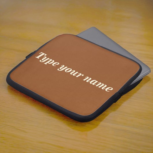 Ihr Name auf brauner Laptop-Hülle Laptopschutzhülle