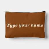 Ihr Name auf brauner Tasche (Vorderseite)