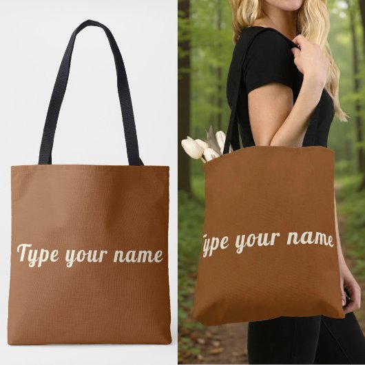 Ihr Name auf brauner Tragetasche Tasche