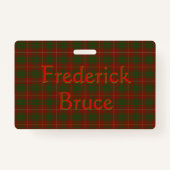 Ihr Name auf Bruce Clan tartan Ausweis (Rückseite)