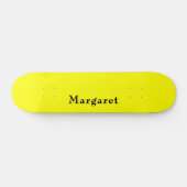 Ihr Name auf Custom Yellow Modern Skateboard (Horizontal)